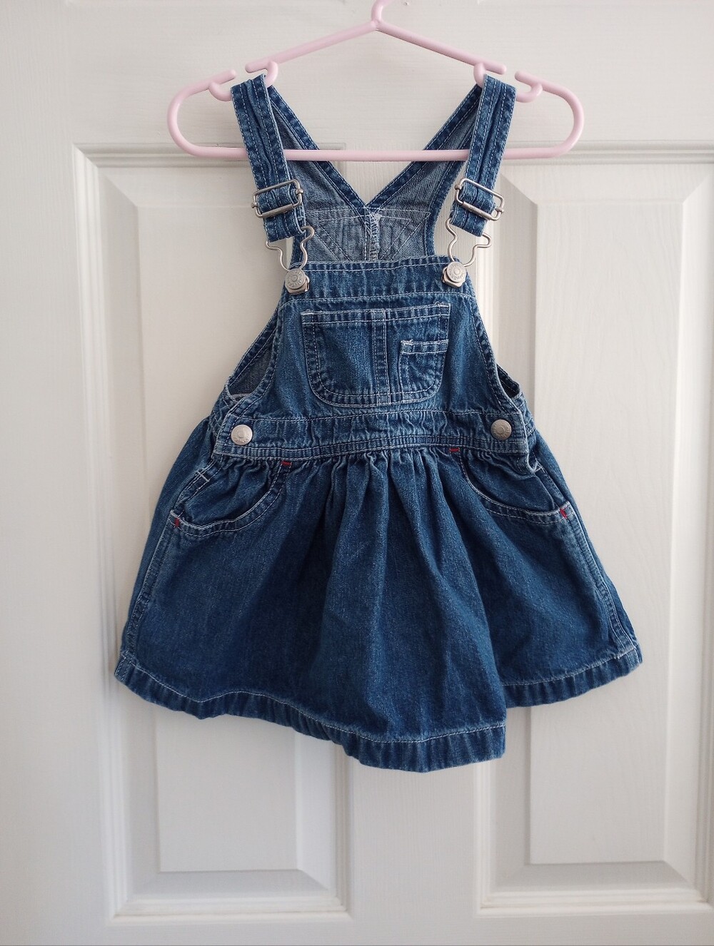 Vintage Baby Gap Denim Overalls Dress Skirt 100% Cotton 6-12m